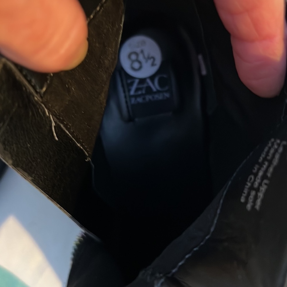 New!!! Zac Posen Tenesha Black Leather Heeled Ankle Boot Size 8.5 - Picture 11 of 14